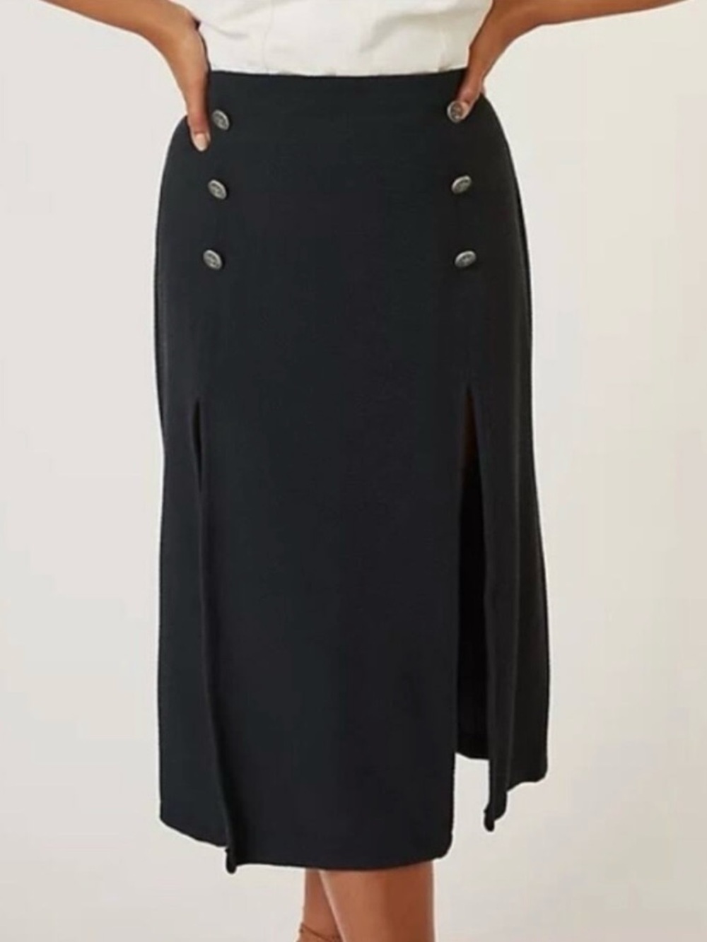 Anthropologie Maeve Dual Split Midi Skirt